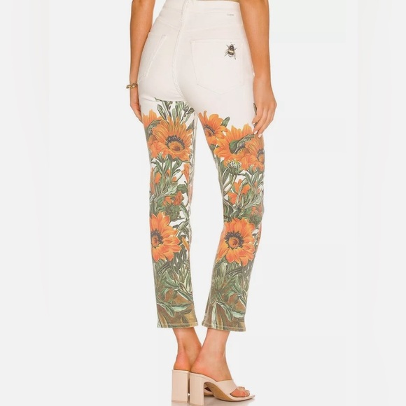 New Mother High Waisted Rider Ankle in Water For Flowers Size 28 - Picture 3 of 11